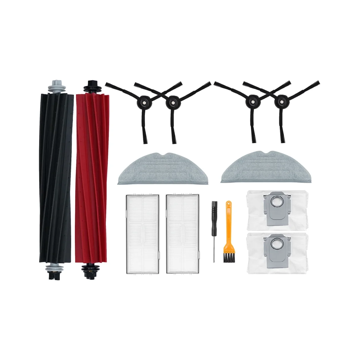 14ชิ้นสำหรับ S8 S8โปร S8พิเศษ + ชิ้นส่วนสูญญากาศสองด้านแปรงซับหลักผ้าตัวกรอง HEPA ถุงเก็บฝุ่น