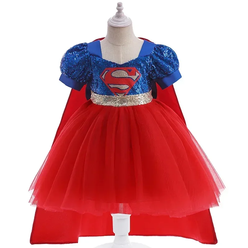 GIrls Clothes Dresses Fancy Carnival Easter  Role Play Dress Halloween Supergirl Anime Women Costumes Girls Clothing Superman