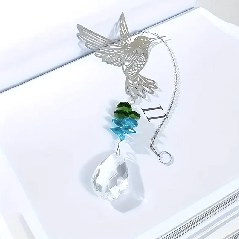 Crystal Prism Ball Indoor Window Crystals Window Ball, Hummingbird Sunlight Ball Prisms Rainbow Maker, Hanging Crystals Ornament
