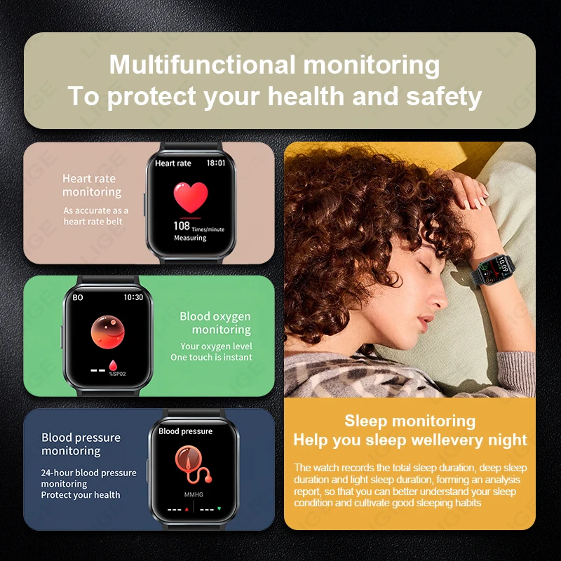 Smartwatch de fitness esportivo para homens e mulheres, relógio impermeável IP68, Bluetooth Call, monitor de temperatura corporal, novo, 2022, 2024