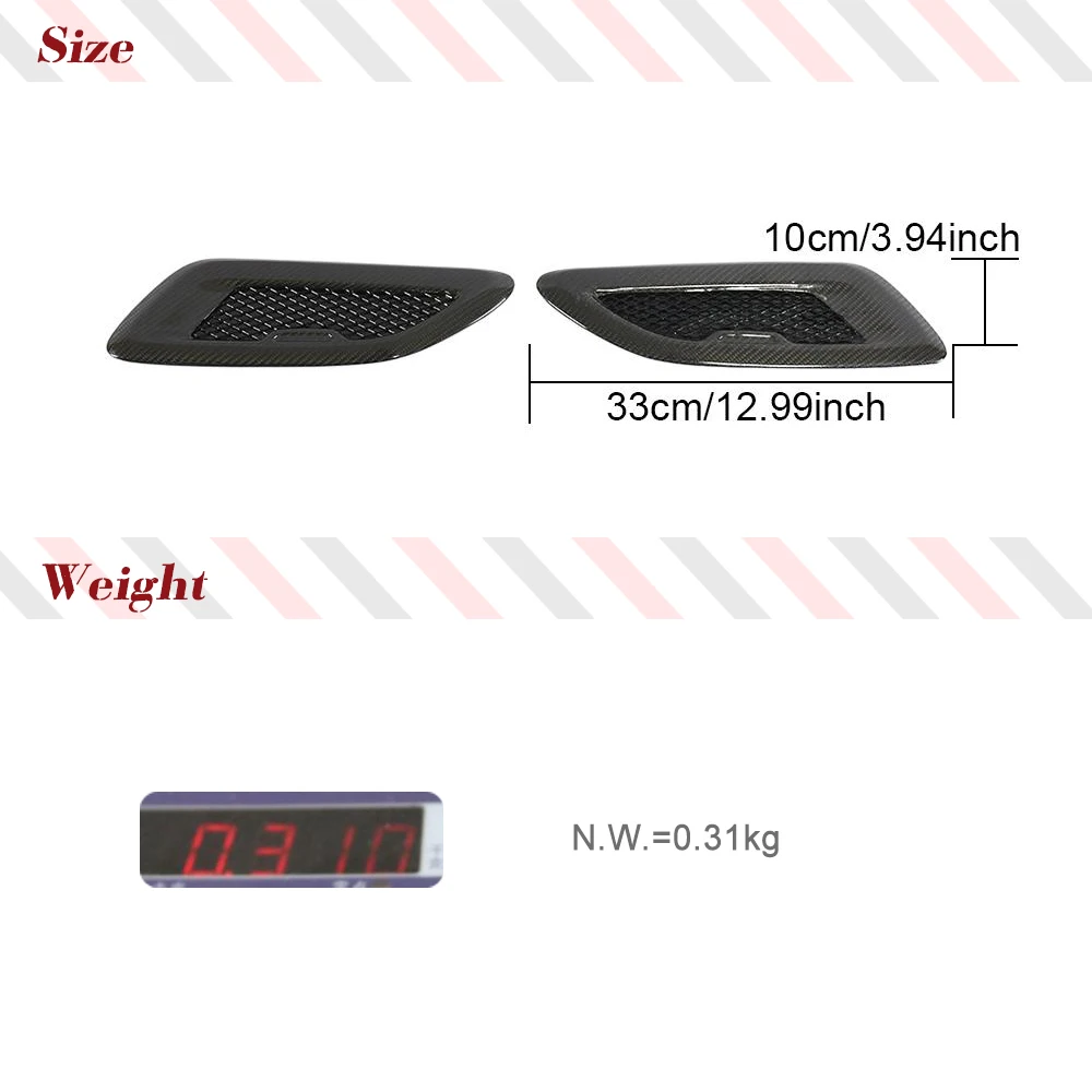Car Hood Bonnet Air Vents for Universal Model BMW F80 F82 F83 E46 E90 For Audi A3 A4 A5 S3 S4 S5 Benz Accessories Carbon Fiber - view 6