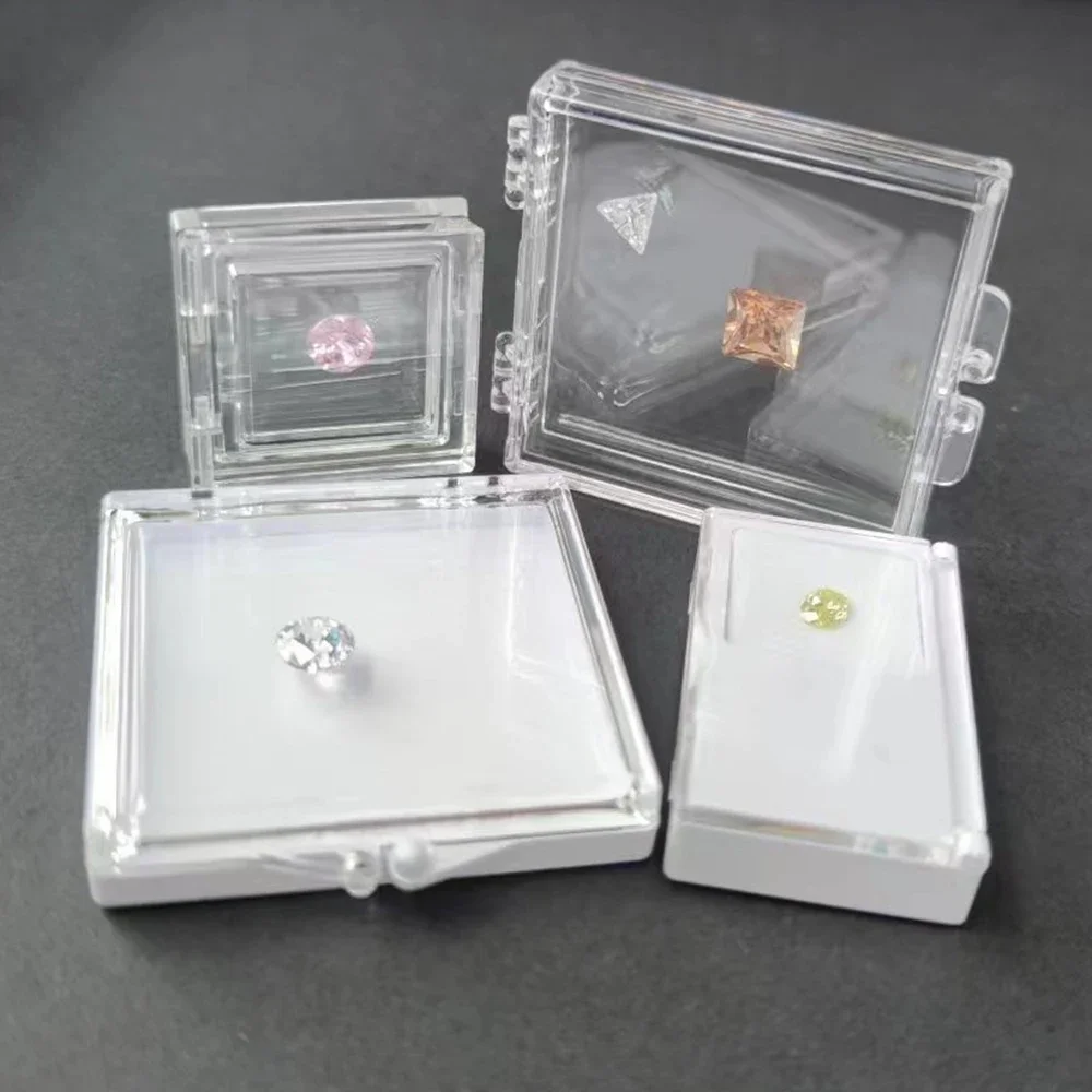 

Personality Acrylic Gems Jewelry Display Box Stone Storage Case Floating Gemstone Organizer Diamond Package Protection Box 2Pcs