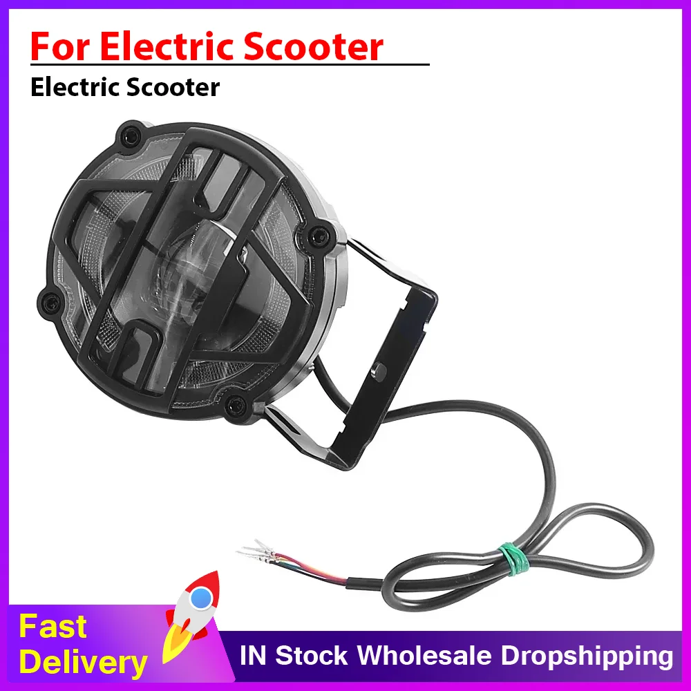 

36 В 48 В передняя фара, лампа для снегохода, внедорожника, звуковой сигнал, фара из алюминиевого сплава для деталей электрического скутера