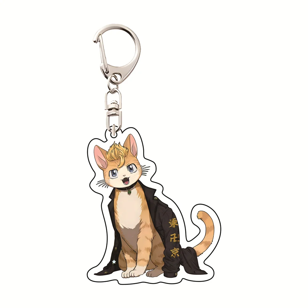Tokyo Revengers 6cm Animal Cat Form Acrylic Keychain Anime Pendant Bag Charm Collectible Gift for Shonen Anime Fans