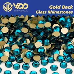 VDD 025 Indicolite High Quality SS4-SS20 Glass Rhinestones Crystal Gold Flatback Strass Stones DIY Nail Art Crafts Decorations