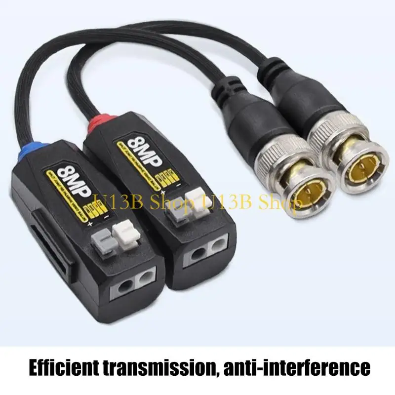 U13B Surveillances Camera Balun Transceiver Set For Organized Twisted Pair Wiring, Passive Video Transmitters Pair With Coax