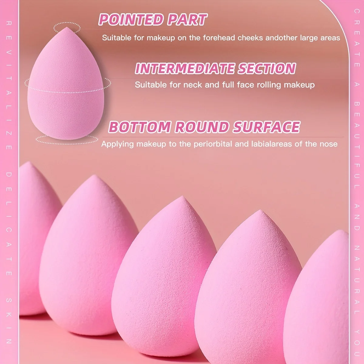 100 pcs per pack Cosmetic Water Drop Sponge Puff Soft, skin-friendly makeup wet puff Water can become a large