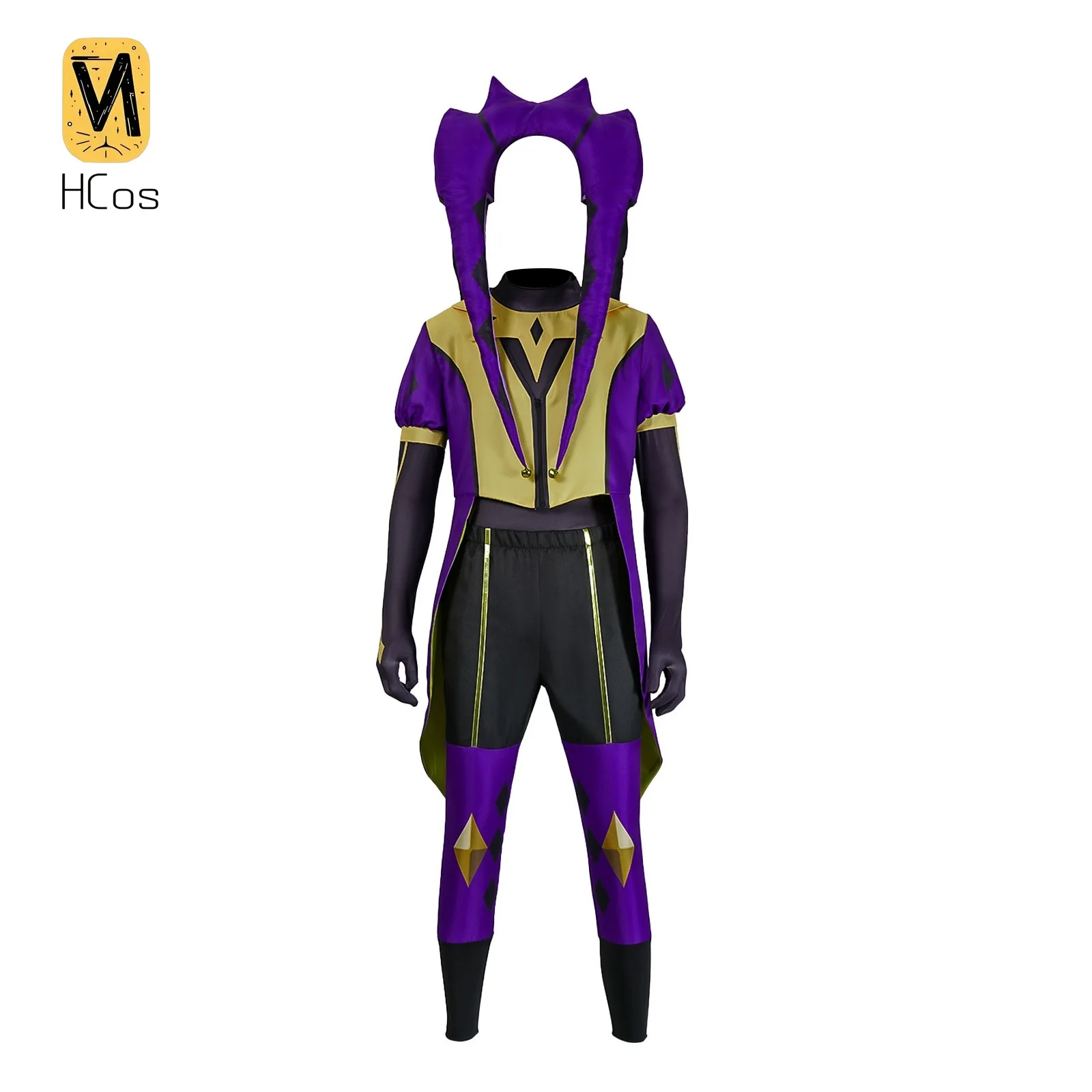 Tenue de cosplay artisanale : Ensemble complet de cosplay de bouffon de cirque, uniforme de clown de cirque rétro, vêtements de jeu de rôle de personnage HCOS