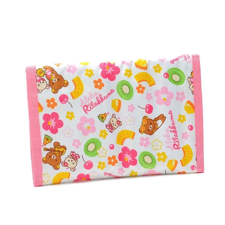 Rilakkuma tarjetero para niñas, monedero pequeño, organizador, carteras, bolsos para mujeres, nuevo