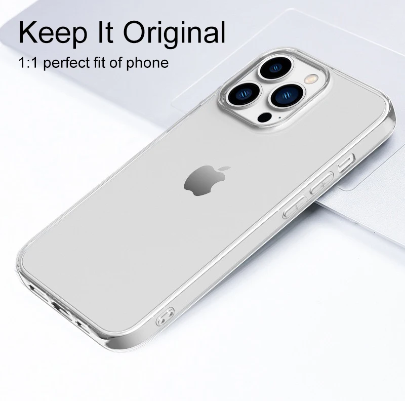 Ultradünne, klare Silikonhülle für iPhone 16 15 14 13 12 11 Pro Xs Max Mini XR X 7 8 6S Plus 6 SE 2020 2022 2016 5 5S Hülle – Detail 7