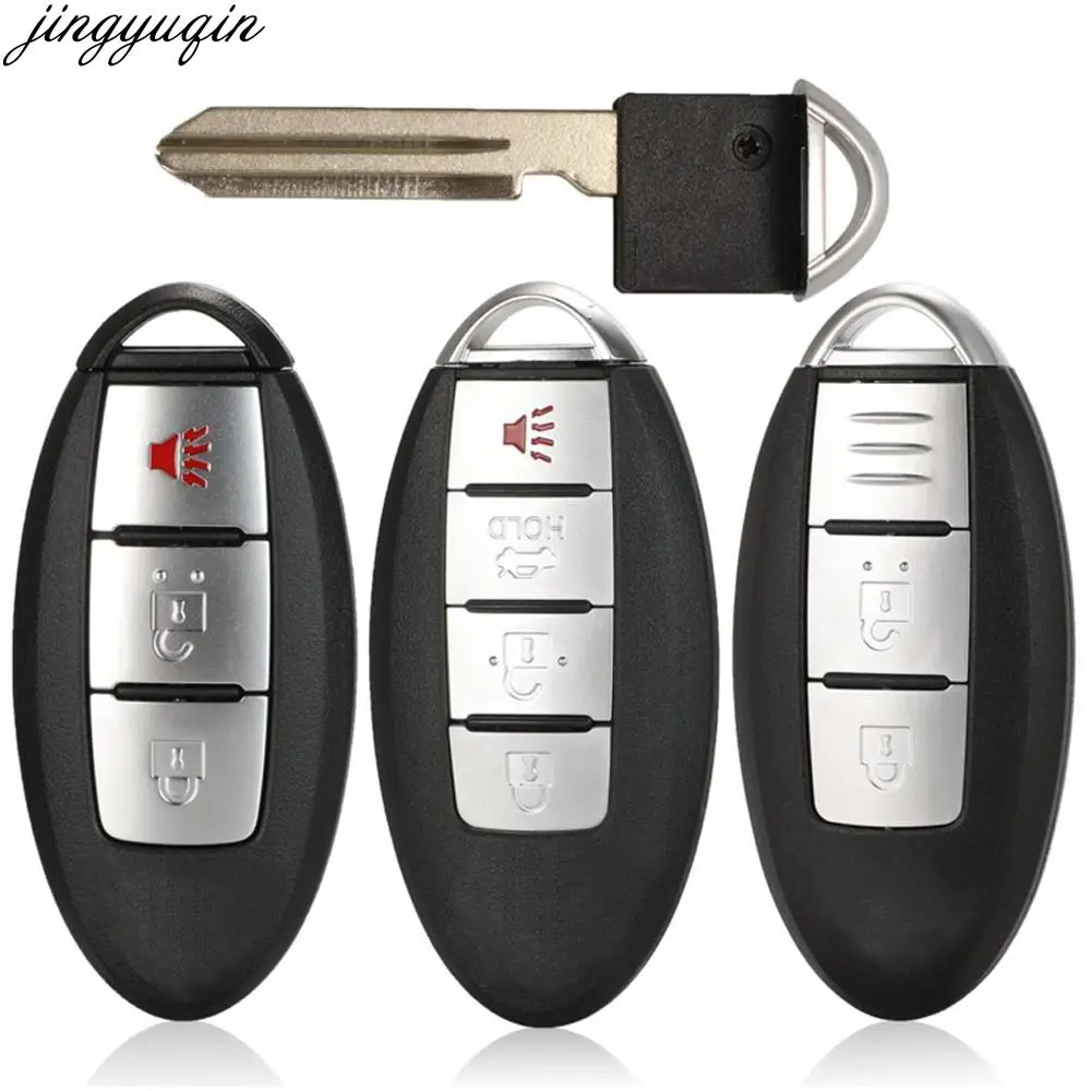 

Jingyuqin Remote Car Key Case Shell For Nissan Sunny ALTIMA MAXIMA Murano Versa Teana Sentra Rogue 2 3 4 Buttons Smart Card