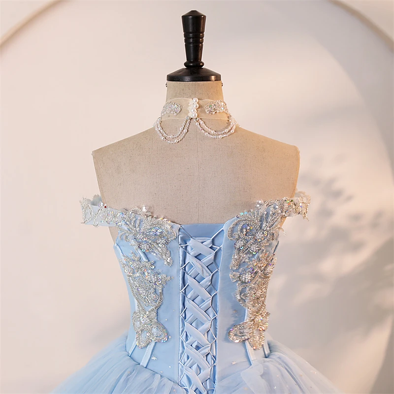 Cheap Party Dress Shiny 15 Quinceanera Dresses Ball Gown Prom Gown 15 Year Old Dresses For Quinceanera With Choker Customized
