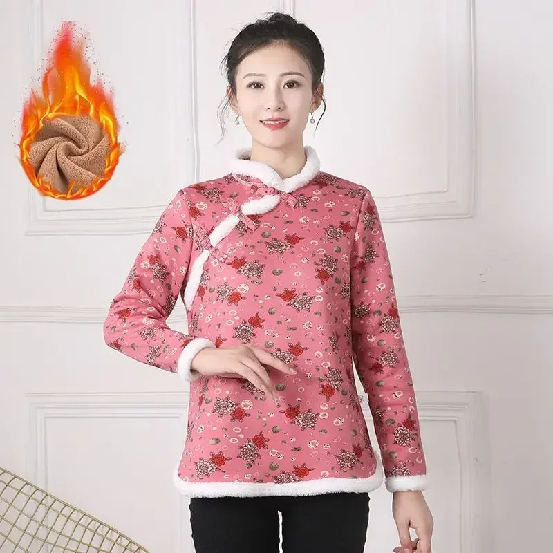 2025 Autumn/Winter New Women's Down Cotton Jacket Printed Splicing Slim Warm Cotton Jacket