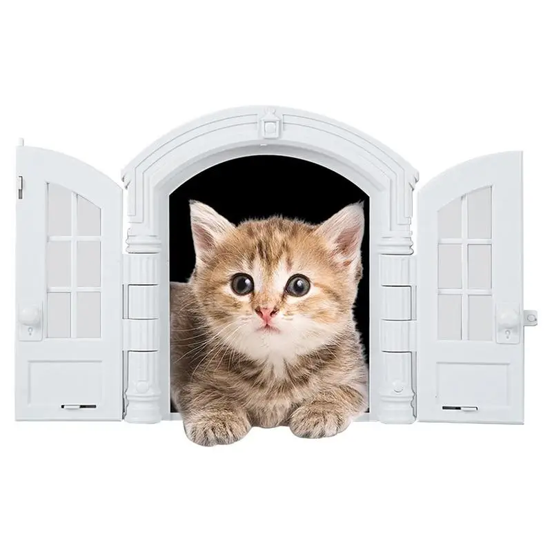 Cat Door Interior Door Stylish No-Flap Exterior Door For Pet Cats Pet Supplies For Bedroom Bathroom Basement For Small To Medium