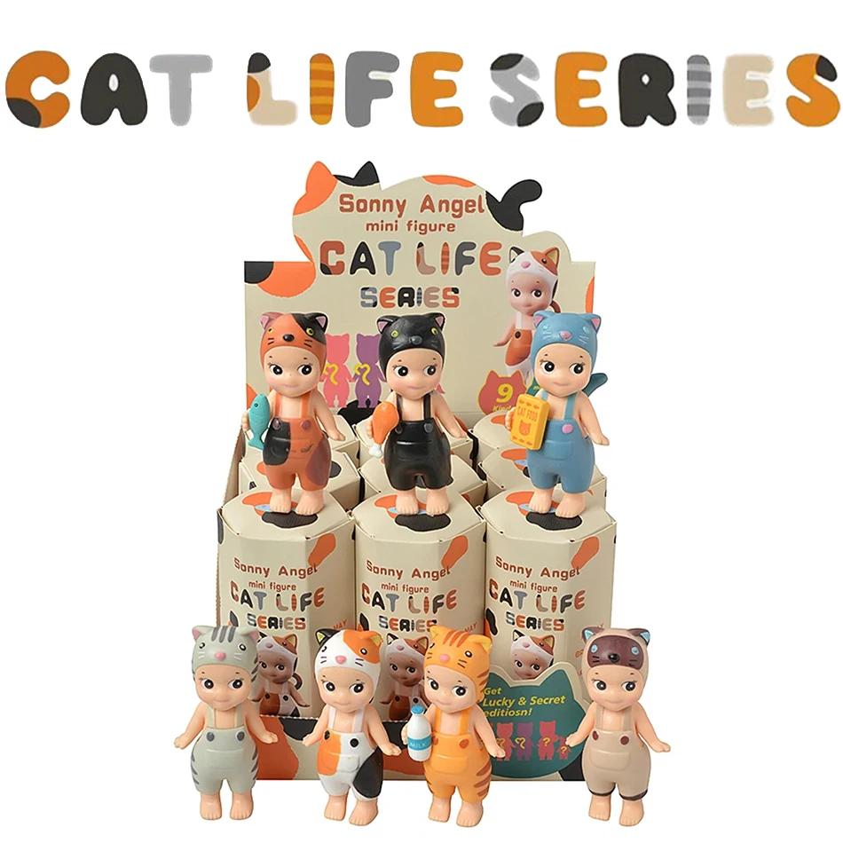 소니엔젤 블라인드 박스 히퍼스 20주년 동물 고양이 라이프 시리즈 애니메이션 피규어 장식품 인형 팬들을 위한 장난감 세트 어린이 선물