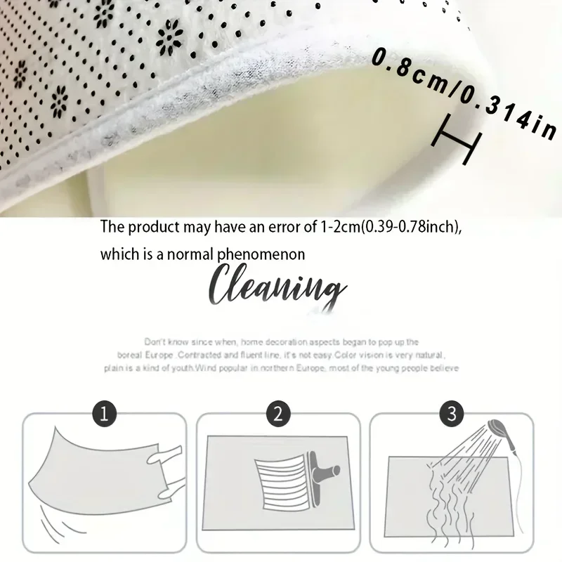 VIKAMA Lying Fluffy White Cat Shaped Doormat 2D Painting Flannel Non Slip Waterproof Floor Mat Bedroom Animal Decor Rug