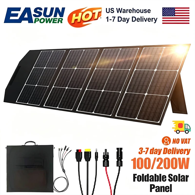 

EASUN POWER 100W 160W 18V Solar Panel Flexible Solar Panels Solar Cell 18V Battery Charge Home System Kits RV Boat Foldable Solar Panel for US No DUTY