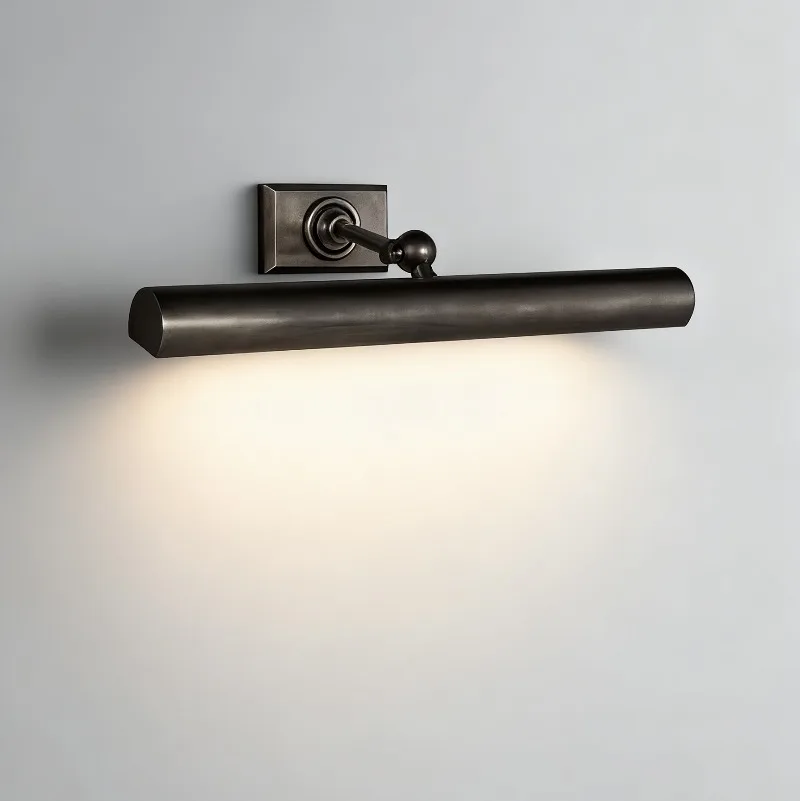 

American New Copper Wall Lamp Mirror Headlight Living Room Dining Room Corridor Villa Study Lighting