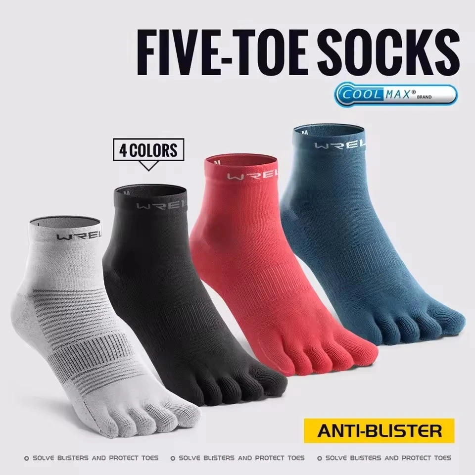 

1/3 Pairs COOLMAX Sports Five-toe Running Socks Quick-drying Breathable Anti-Blisters Marathon Toe Socks For Men And Women
