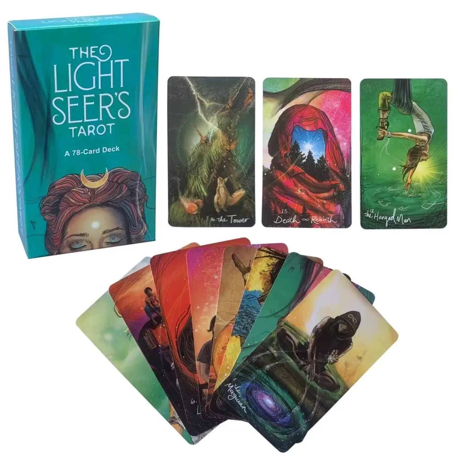 78 Cards Tarot Cards and Guidebook Set English Version Beginner 12 x 7 cm New light seer Divination Tarot Deck