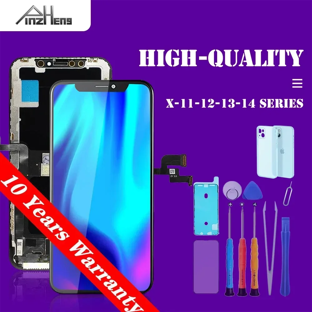 PINZHENG Wysokiej jakości wyświetlacz INCELL LCD OLED OEM AMOLED do iPhone XS MAX X XR 11 12 13 MINI PRO PROMAX Wymiana ekranu