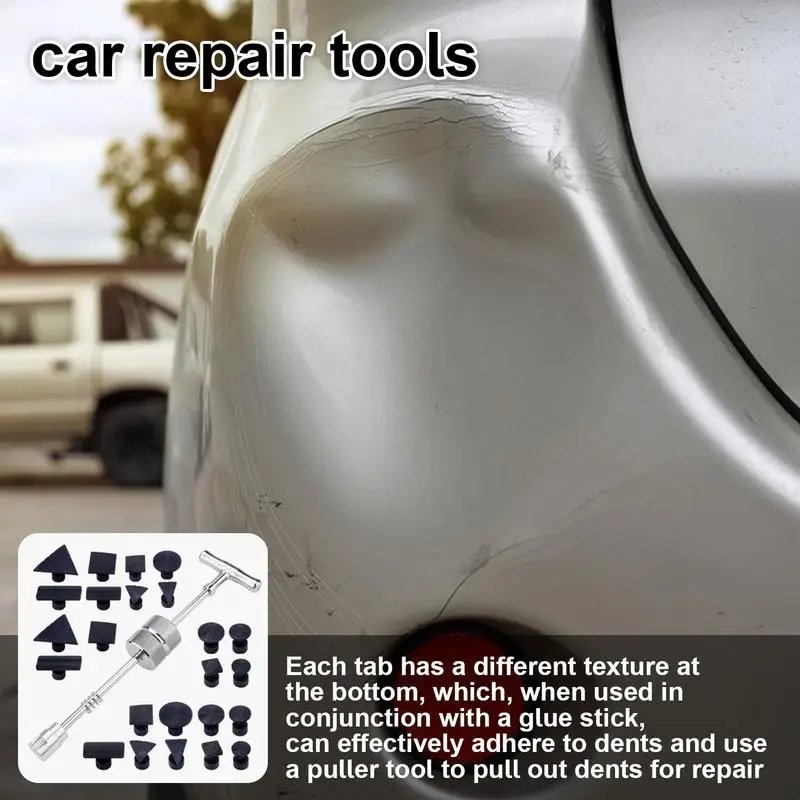 25PC Body Repair Dent Removal Tool Car Dent Puller Dent Removal Kit for Cars Dent Repair Tool Powerful Professional Dent Pullers