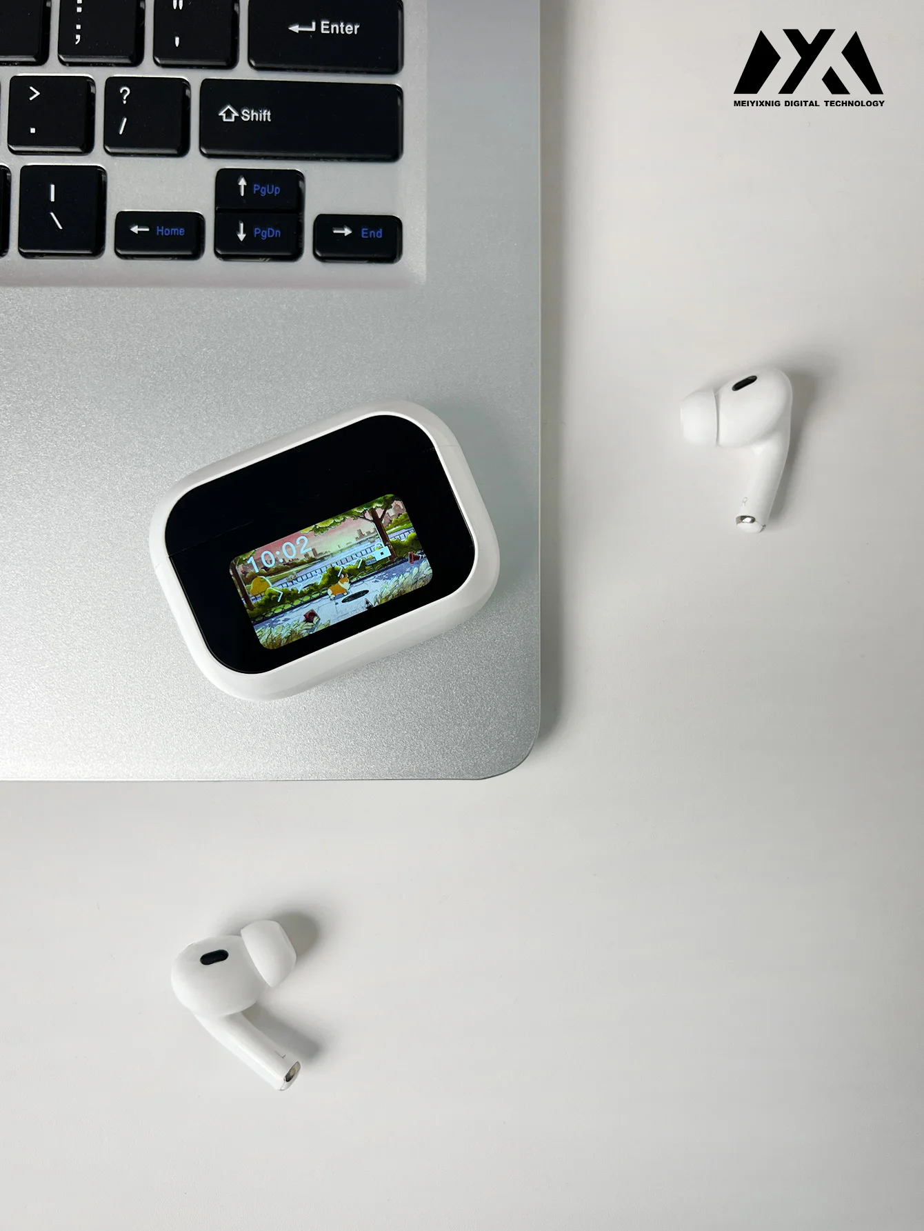 GEFENIS A15pro Airbuds Are Touch-screen Earphones With LCD Display. They Are Active Noise-cancelling And Equalization Headphones
