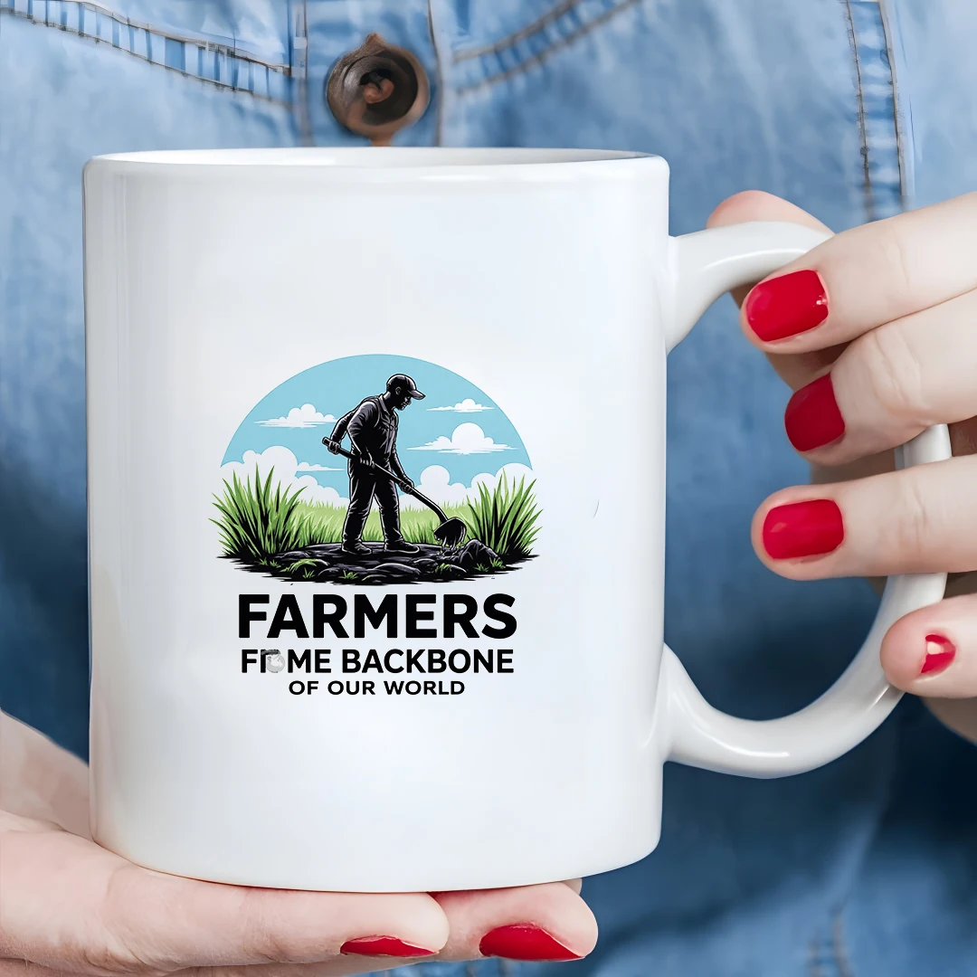 

11oz Cup + Labor Glory Cup with Farmer's Hoe Pattern Christmas Gift Office Home Cup