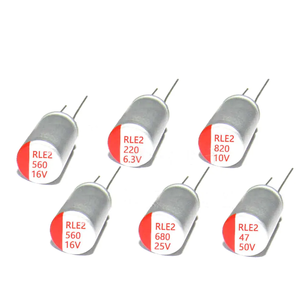 10 قطعة بوليمر الصلبة مكثف 35V 10 فائق التوهج 47 فائق التوهج 68 فائق التوهج 100 فائق التوهج 220 فائق التوهج 330 فائق التوهج 470 فائق التوهج 680 فائق التوهج 820 فائق التوهج 1000 فائق التوهج DIP الصلبة مُكثَّف كهربائيًا