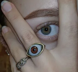 1PC Eye Vampire 1 Gothic Exaggerated Punk Jewelry Brown Fashion Chic Rings Blue Style Fashion Hot Gift Wholesale