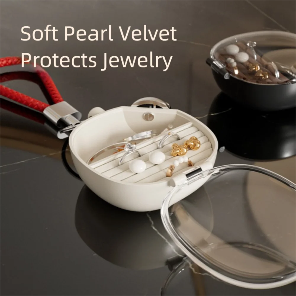 

Mini Jewelry Storage Box Transparent Jewelry Display Portable Travel Organizer Ring Earrings Storage Case Keychain for Home