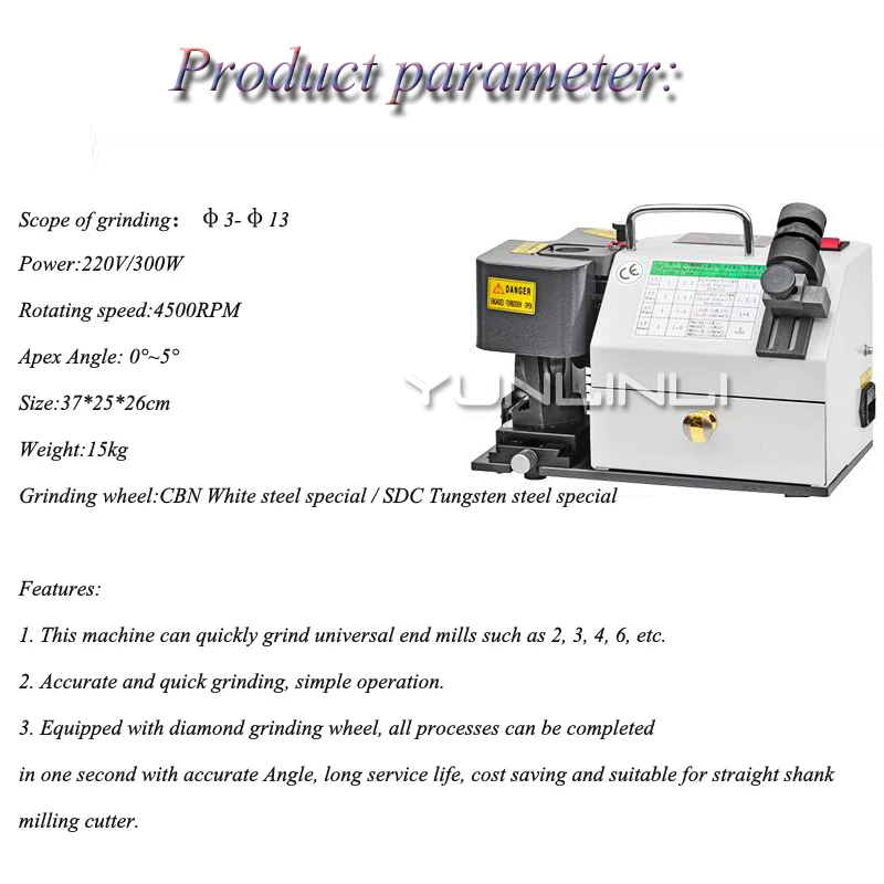 Drill Bit Sharpener Milling Cutter 3-13mm Sharpening Machine Electric Milling Grinder Drill Grinding Machine