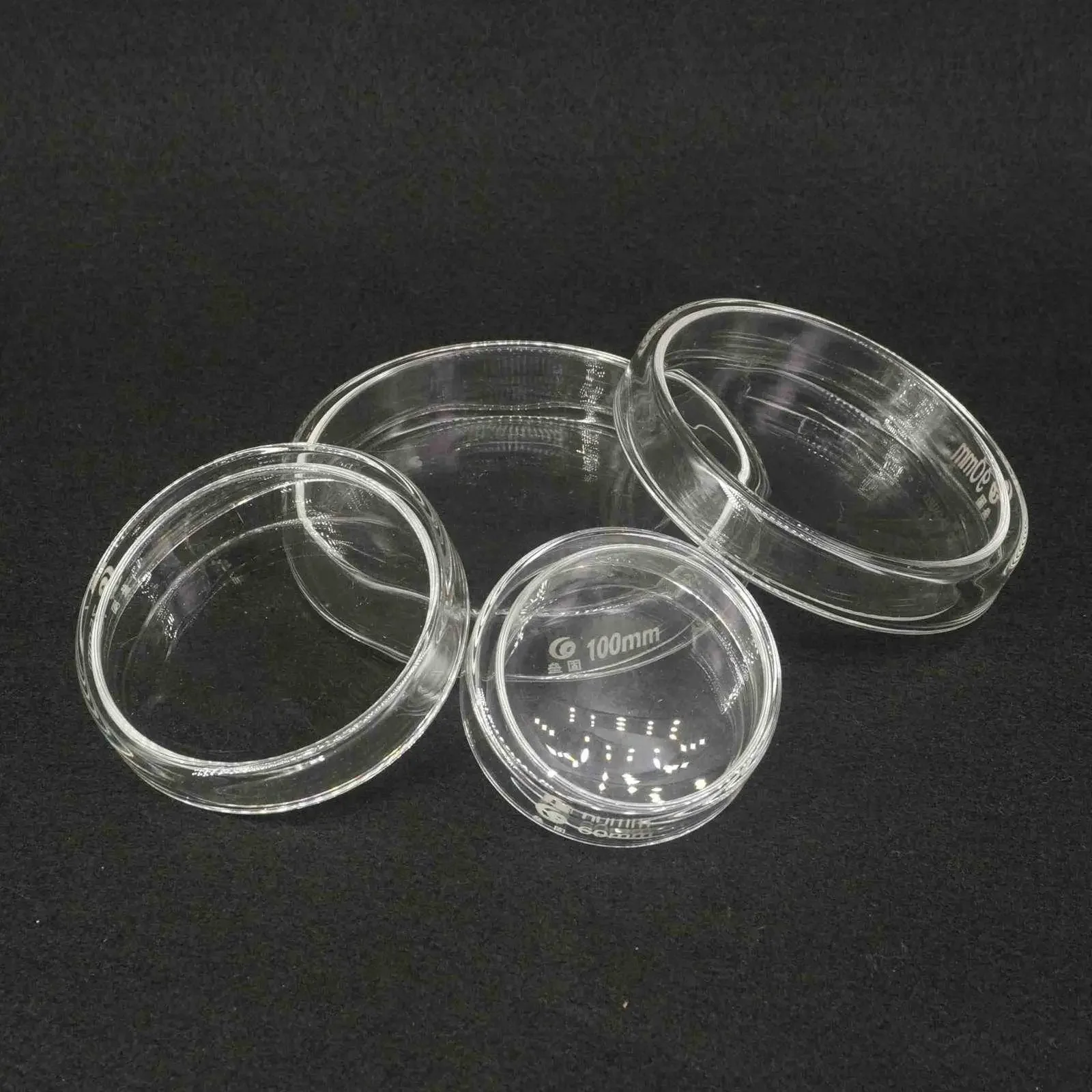 Lab  Cell Clear Sterile Chemical Instrument 60/75/90/100/120mm Borosilicate Glass Petri Culture Dish With Lids