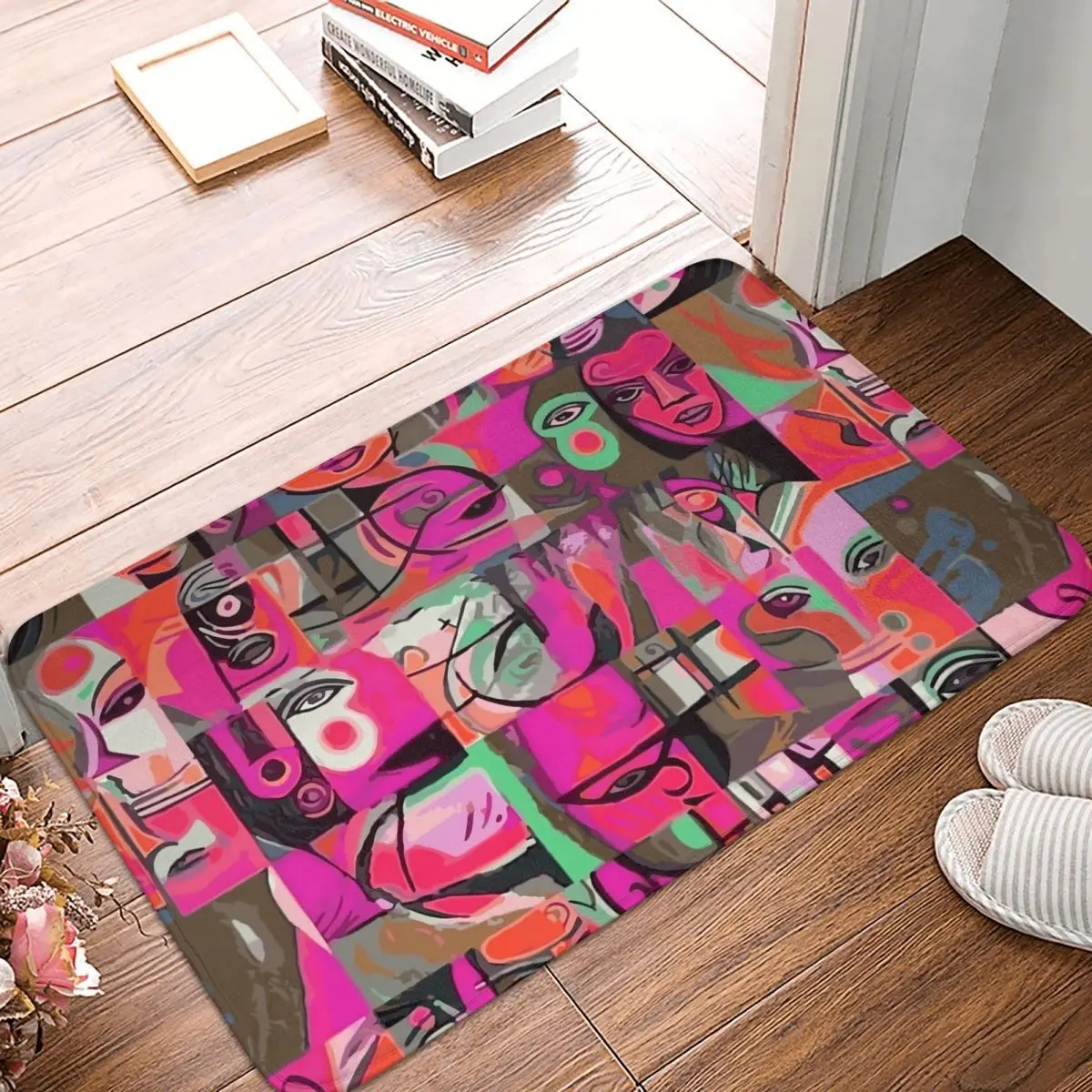 Picasso Painting Artwork Foot Mat Kitchen Shower Door Cubism Faces Bath Mat Quick Drying Bathroom Mats Absorbent Toilet Mat