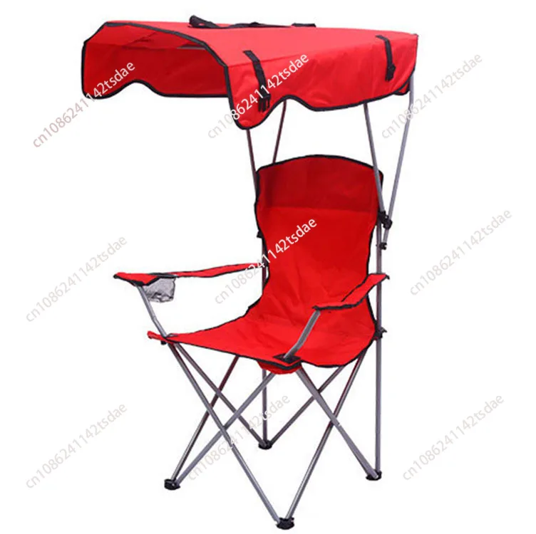 

Good Quality Portable Backpack Outdoor Portable Alloy Beach Camping Fishing Folding Chair with Sunshade Carrying Bag