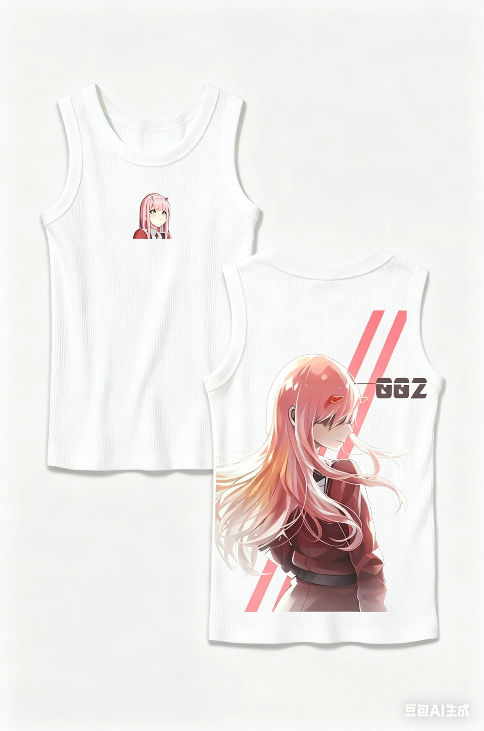 DARLING in the FRANXX Zero Two New Model Ribbed Tank Streetwear Anime Lover personality Clothes Year round clothing Unisex soft