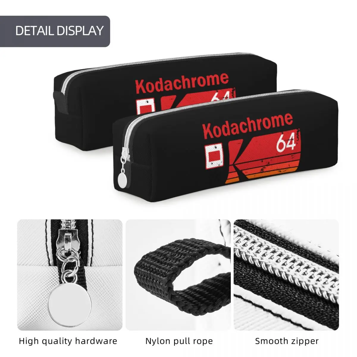 Kodachrome Pencil Cases para Crianças, Pen Holder Bag, Grande Armazenamento, Material Escolar, Gift Pencilcases, 64