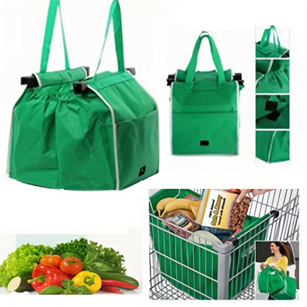 Supermarket Shopping Bag, Eco Friendly Trolley Tote, Thicken Cart Bags, For Travel Picnic Camping Outdoor Bag