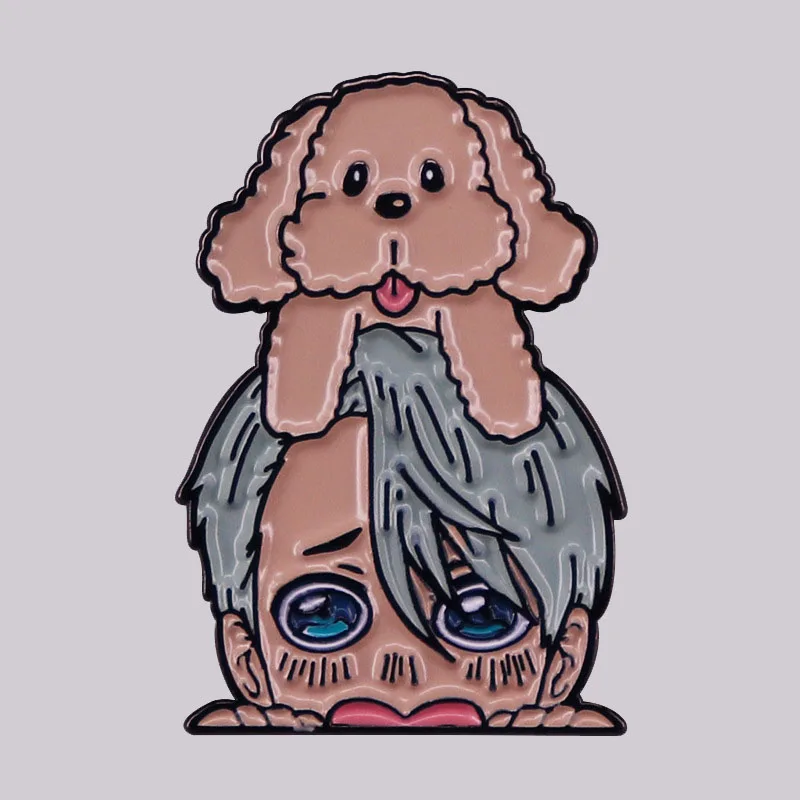 Yuri on Ice-Pin esmaltado, Manga japonesa Victor Nikiforov Makkachin, broche para perro, accesorios de moda, regalo de mercancía de Anime