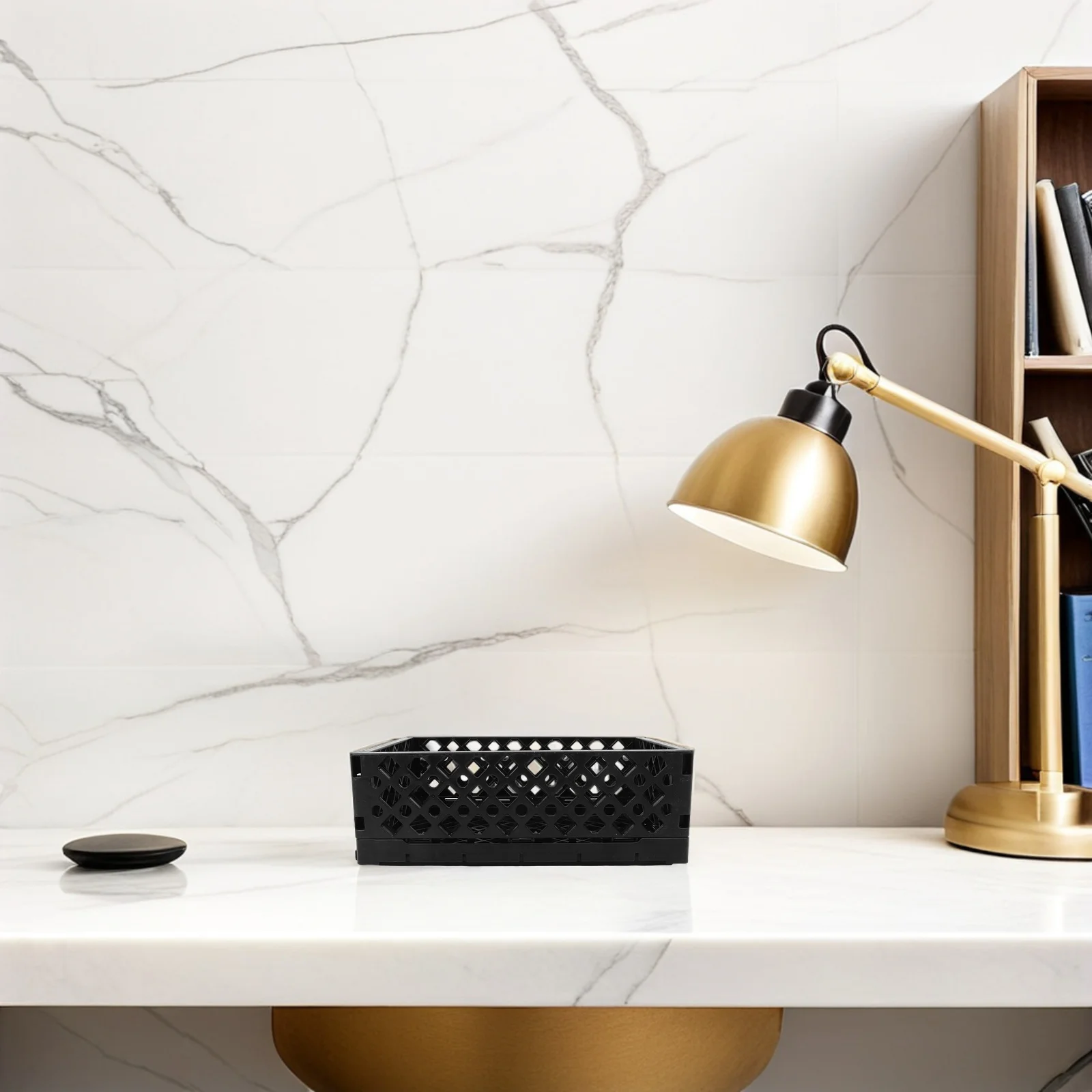 2pcs Foldable Storage Crates Collapsible Plastic Containers Stackable Modular Bins For Kitchen Bathroom Office Bedroom -