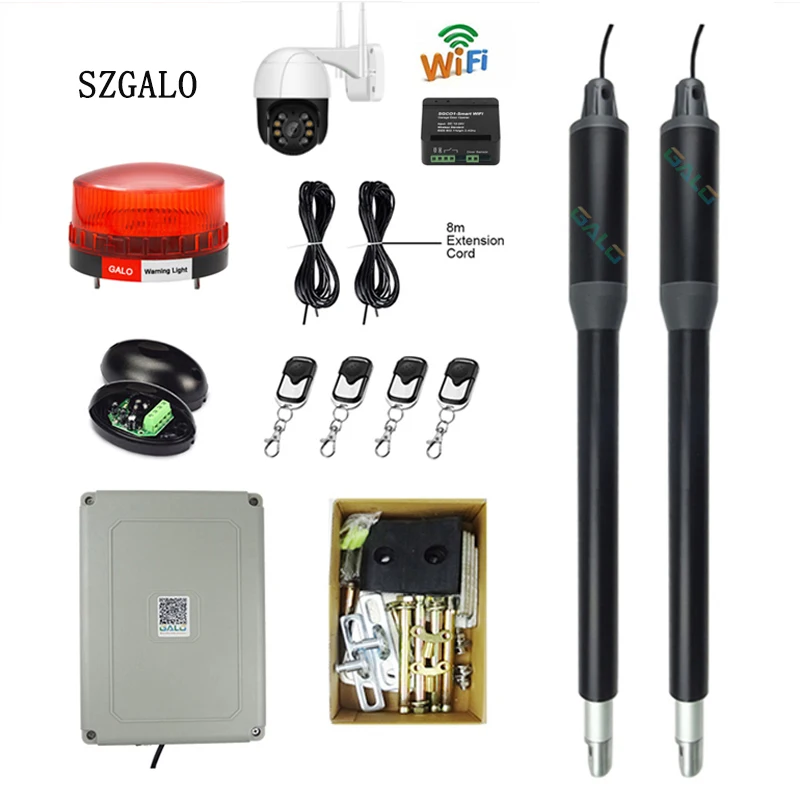 Imagem -02 - Controlador de Wifi Ac220v Atuador Linear Elétrico 200kgs Motor Sistema Automático Swing Portão Abridor com Duplo Kit Braços Grossos