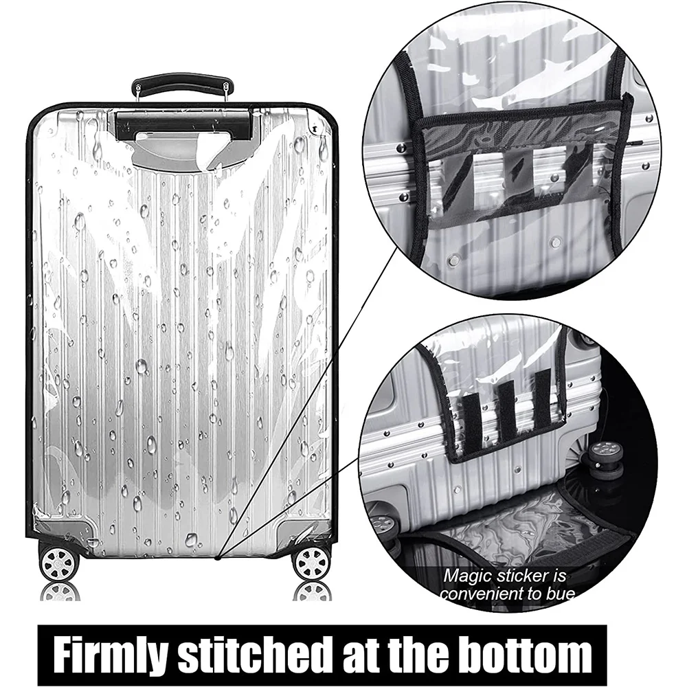 Full Transparent PVC Luggage Protector Cover Thicken Suitcase Dustproof Suitcase Cover Rolling Luggage Cover Travel Accessories