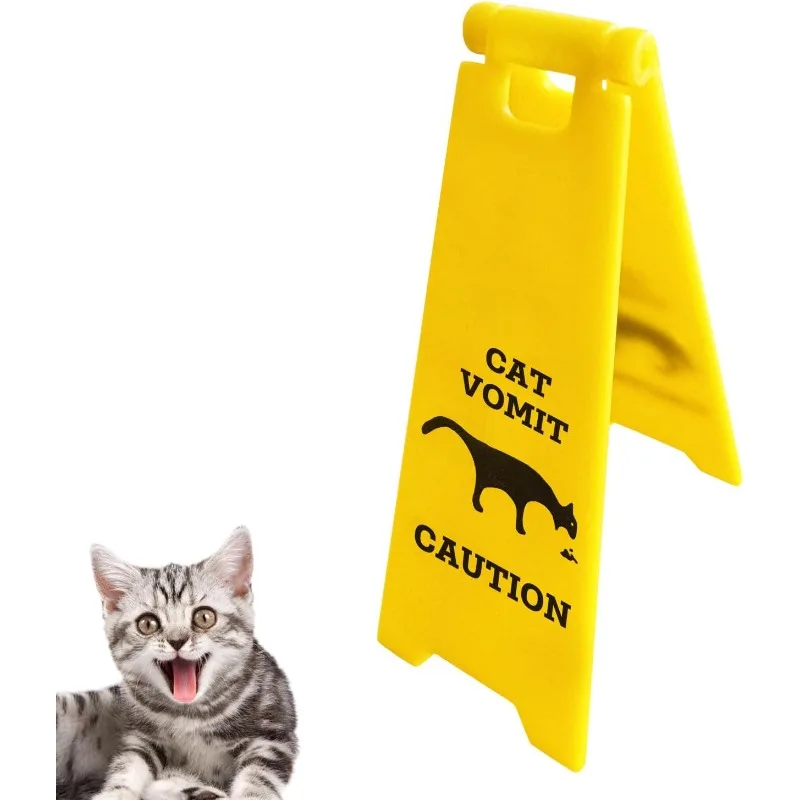 Mini Cat Vomit Sign - Perfect Gag Gift for Cat Lovers and Humor Enthusiasts(Cat Vomit Sign)