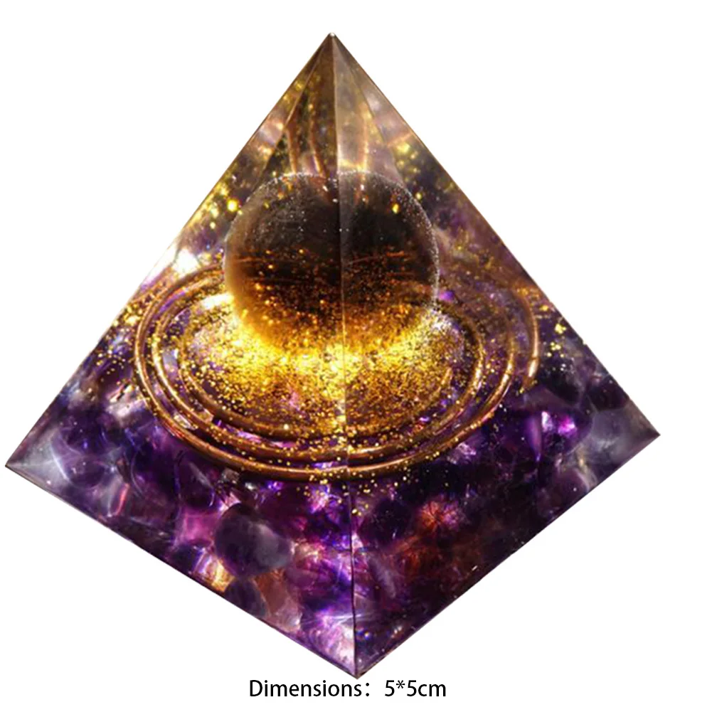 Natural Stone Crystal Orgonite Pyramid Reiki Chakra Healing Gemstone Tower Meditation Protection Office Decor Gifts