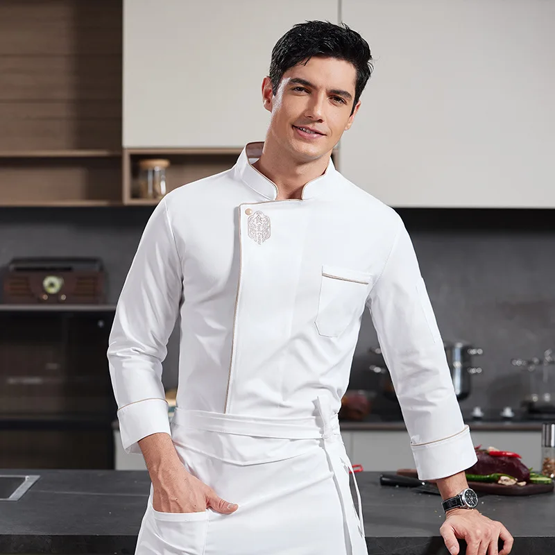Manteau de Chef à manches longues pour hommes et femmes, nouveau Style, veste de cuisinier élastique pour cuisinières de Restaurant et cantines