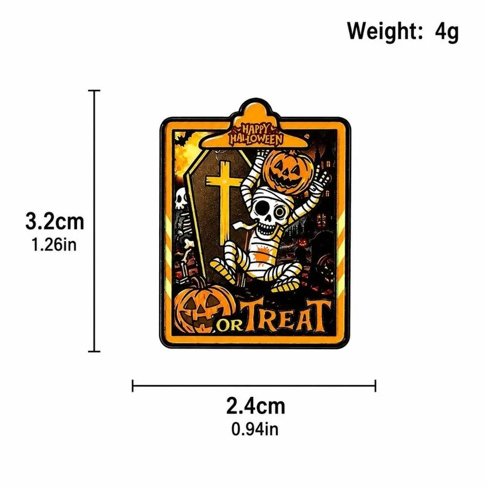 Trendy Backpack Accessory Halloween Badges Zinc Alloy Terrifying Skullhead Pumpkin Broochs Creative Metal Badge Halloween Decor