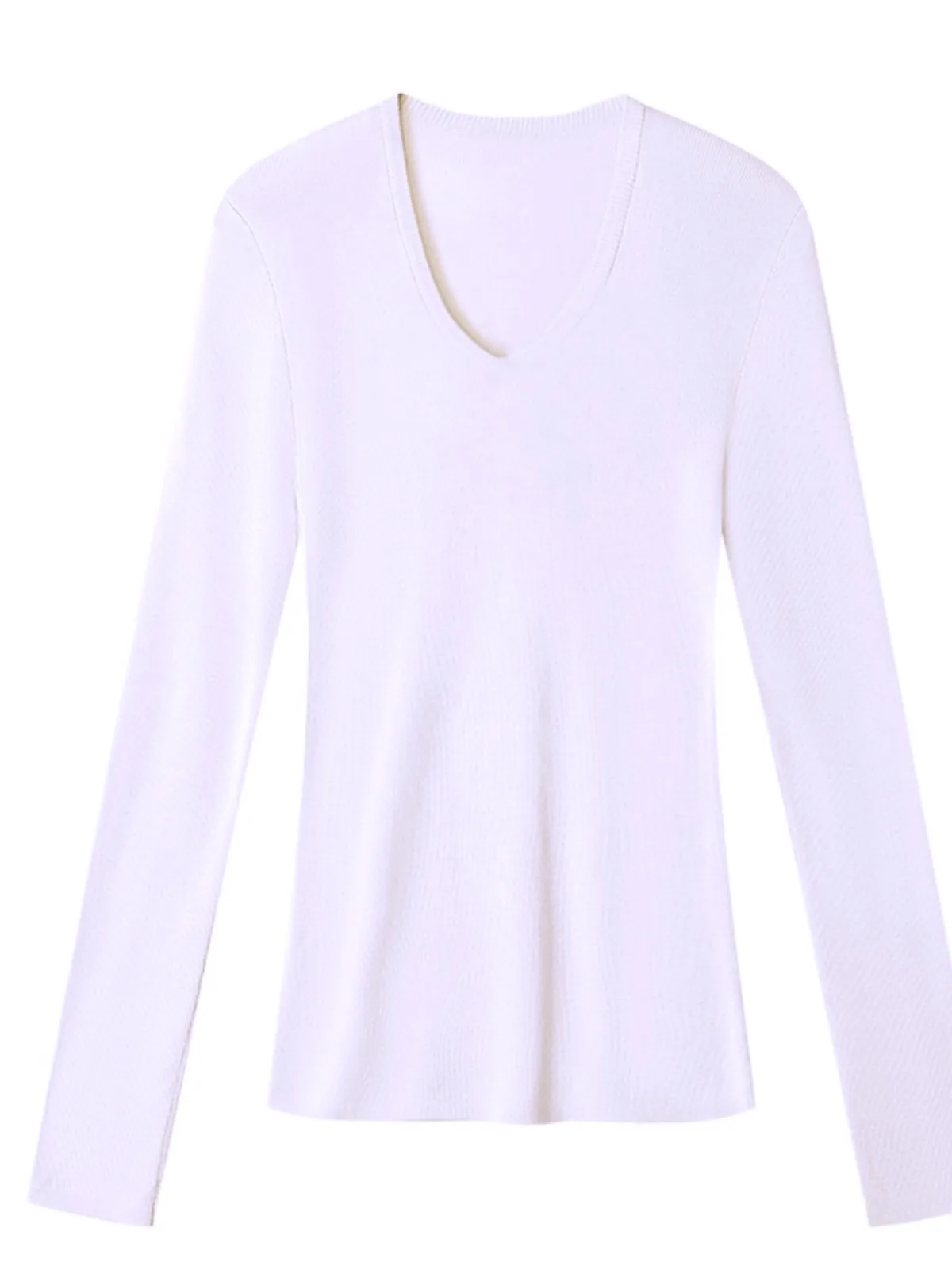 Camiseta Feminina Slim Fit de Manga Longa, Estilo Coreano, Casual, Alta Cintura, Versão Fina para Outono e Primavera