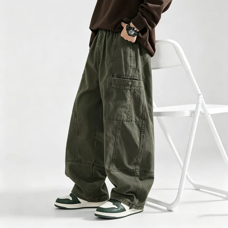 Kinder Jungen Gerade Hosen UNITIM Herbst Junior Jungen Latzhosen Lose Lässige Elastische Taille Teenager Jungen Weite Hosen – Detail 2