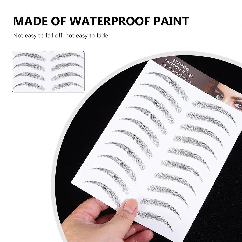 

3 Sheets Waterproof Eyebrow Stickers Makeup Brow Sticker Reusable Adhesive Long-Lasting Wear No Recovery Time Needed