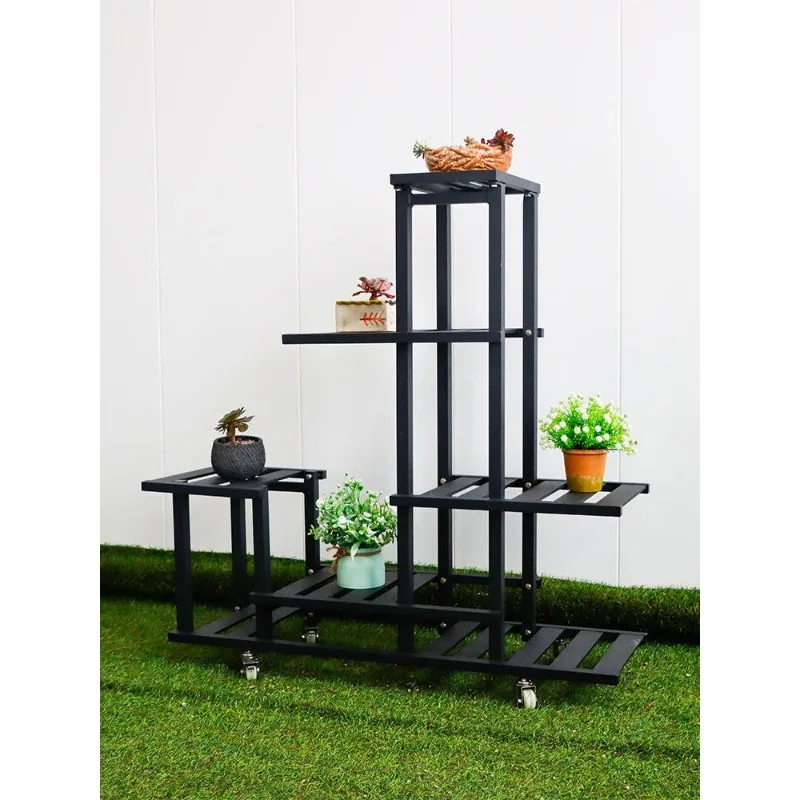 Multi-layer flower stand Shelf Balcony Succulent courtyard Indoor floor-to-ceiling aluminum flower stand